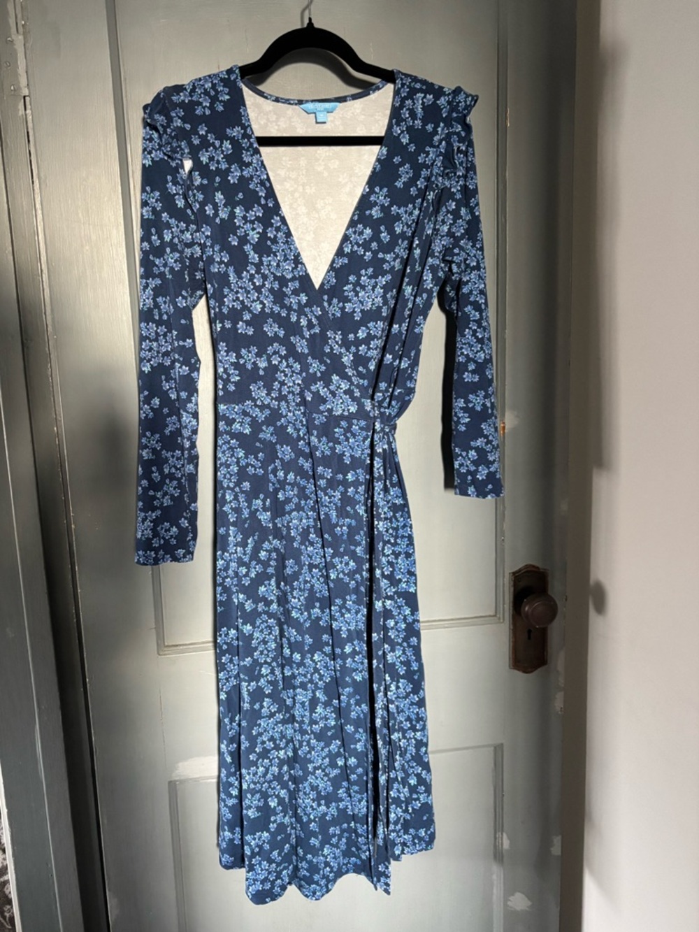 Draper James Navy Blue Floral Wrap Dress